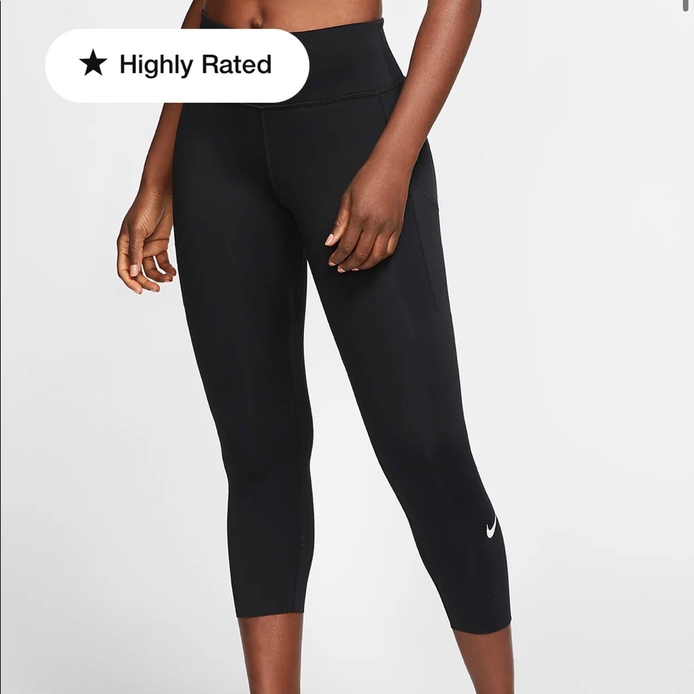 Nike epic luxe women’s mid-rise crop pocket running leggings size M EUC